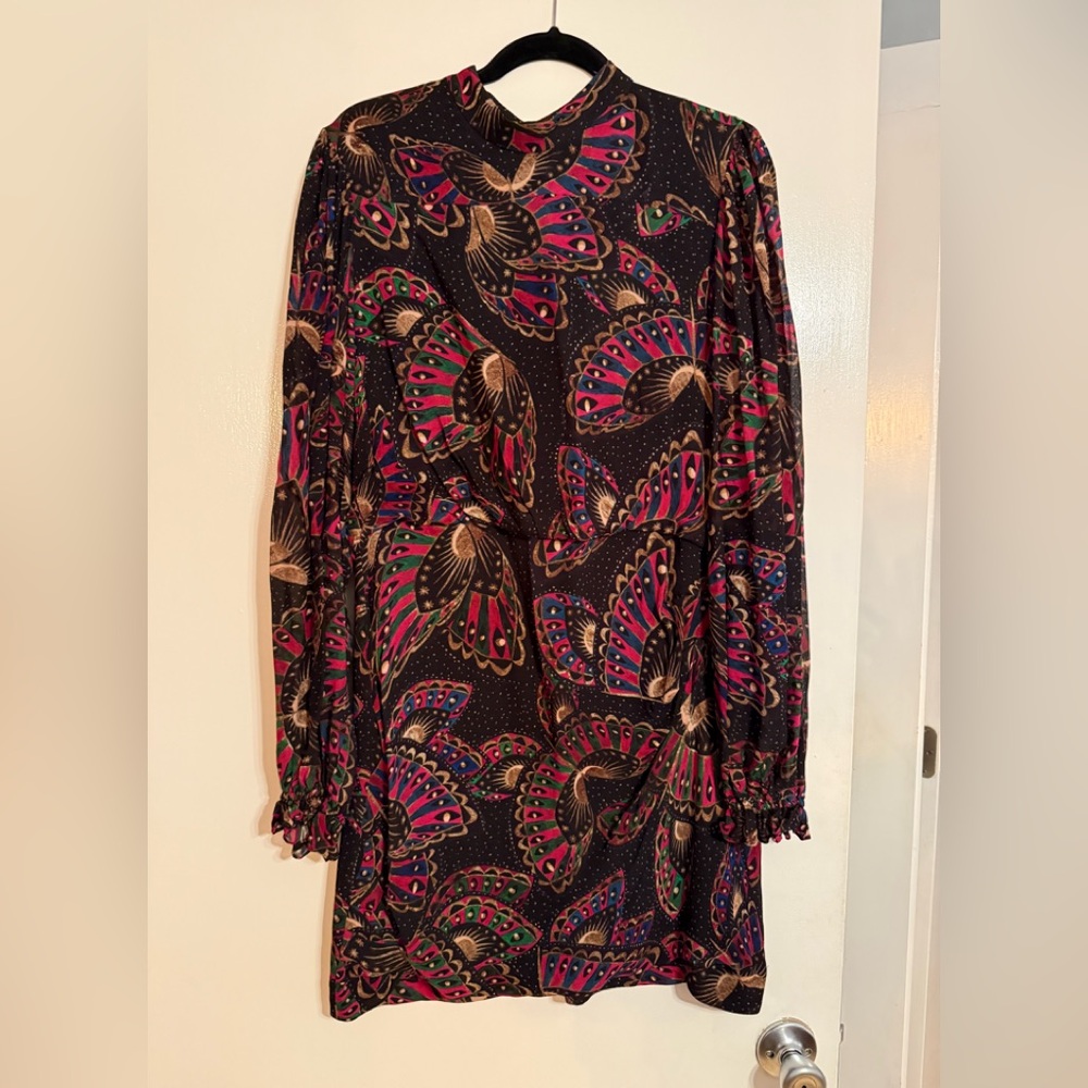 FARM Rio Vibrant Butterfly Sky Long Sleeve mini Dress
